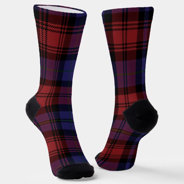 Chaussette Tartan Rouge Violet Carreaux Rustique MacLachlan (Angulaire)