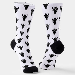 Chaussette Taureau Crypto Blanc
