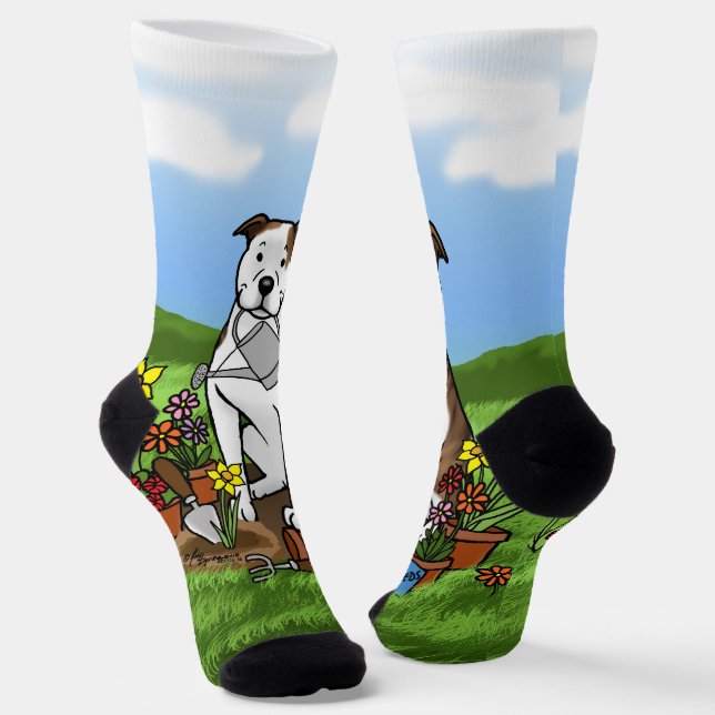 Chaussette Taureau de jardinage à fleurs mignonnes (blanc de  (Angulaire)