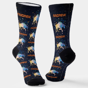 Chaussette Taurus Constellation Zodiaque Aquarelle Star Galax