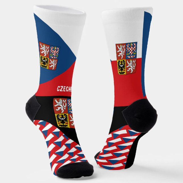 Chaussette Tchèque, mode, drapeau tchèque, patriotique (Angulaire)