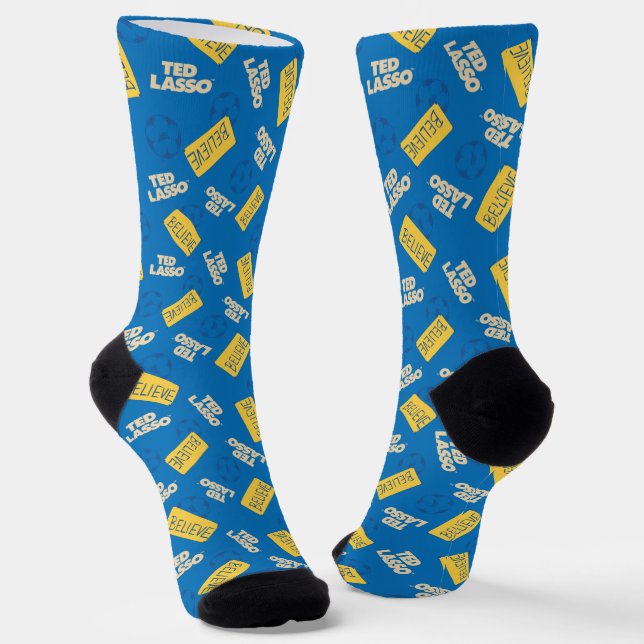 Chaussette Ted Lasso | Croyez Signe et Ball Toss Motif Soc (Angulaire)