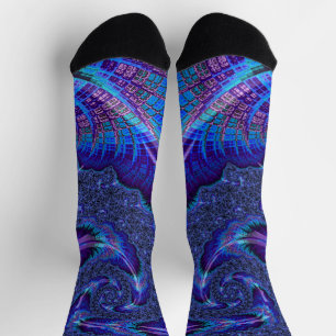 Chaussette Téméraire Vibrant Psychédélique Spirale Fractale A