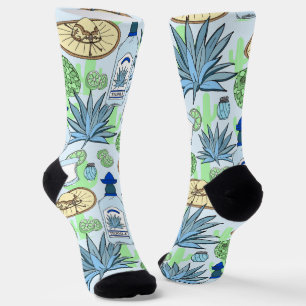 Chaussette Tequila Sombreros et cactus à motifs