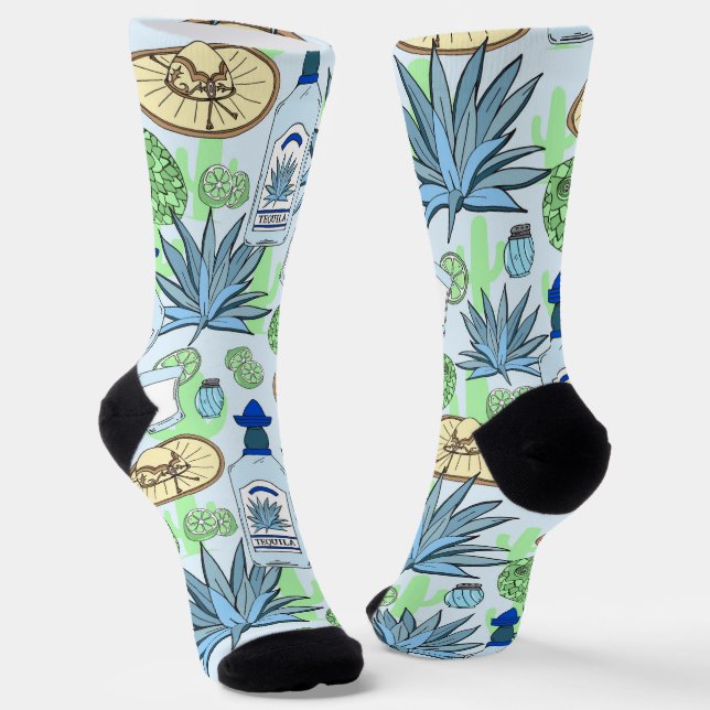 Chaussette Tequila Sombreros et cactus à motifs (Angulaire)