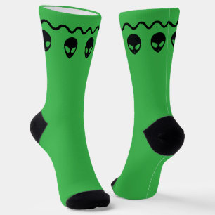 Chaussette Tête d'alien vert extraterrestre