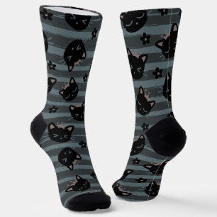 Chaussette Tête de chat noir