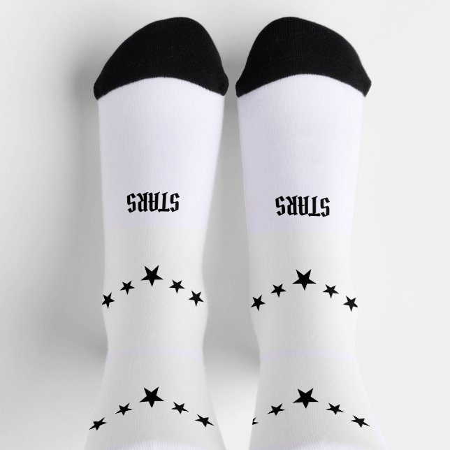 Chaussette Texte de jolies étoiles avec cinq étoiles de coule (Haut)