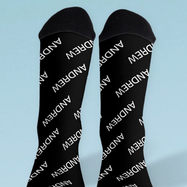 Chaussette Texte extensible personnalisable Blanc et noir mod (Créateur téléchargé)