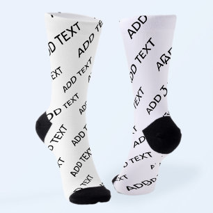 Chaussette Texte moderne répétitif personnalisable blanc & no
