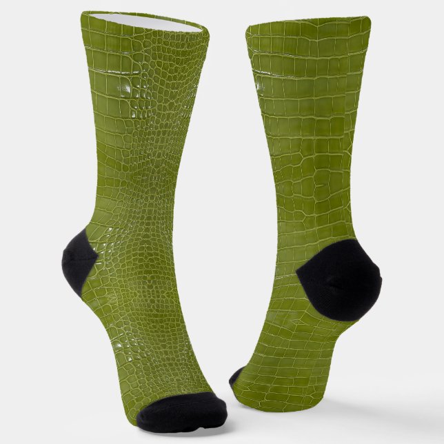 Chaussette Texture de l'alligator vert citron (Angulaire)