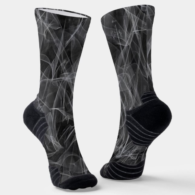 Chaussette Texture de volute de fumée élégante (Angulaire)