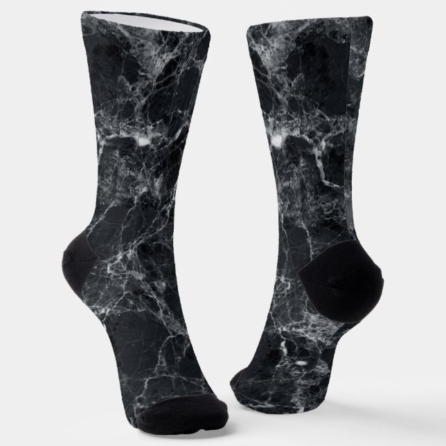 Chaussette Texture en marbre noir (Angulaire)