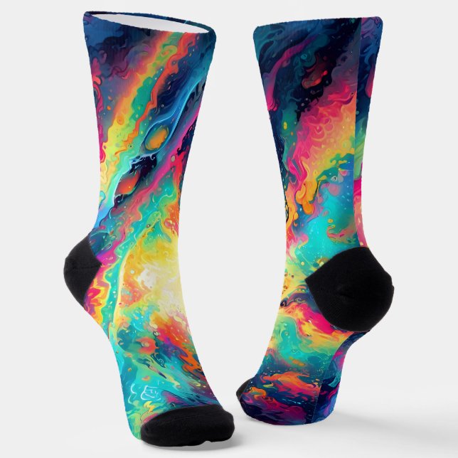 Chaussette Texture fractale abstraite (Angulaire)