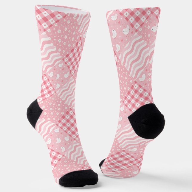Chaussette Textures roses (Angulaire)