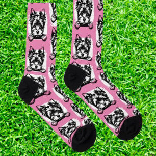 Chaussette Thème personnalisé chiot rose Terrier Gallois