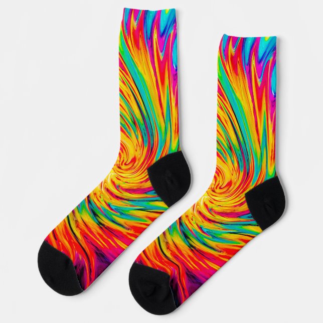 CHAUSSETTE TIE DYE WIND ABSTRAIT (Gauche)