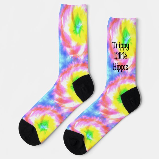 Chaussette Tiedye Trippy Hippie Psychedelic Retro les années  (Gauche)