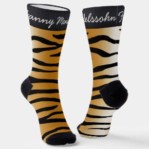Chaussette Tigre exotique rayures Poster de animal personnali