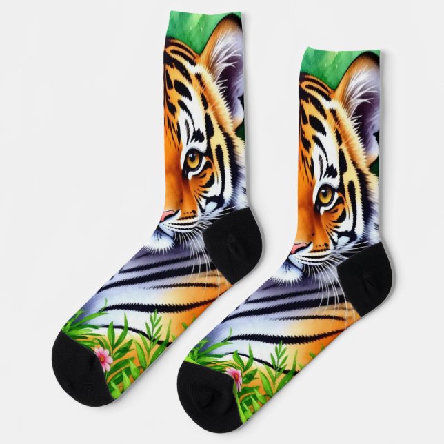Chaussette Tigreau botanique audacieux (Gauche)