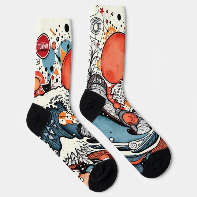 Chaussette TONI ORIGINAL – Chaussettes Vague Abstraite (Droite)