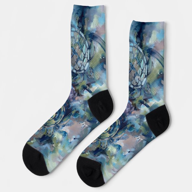 Chaussette Tortue Abstraite (Gauche)