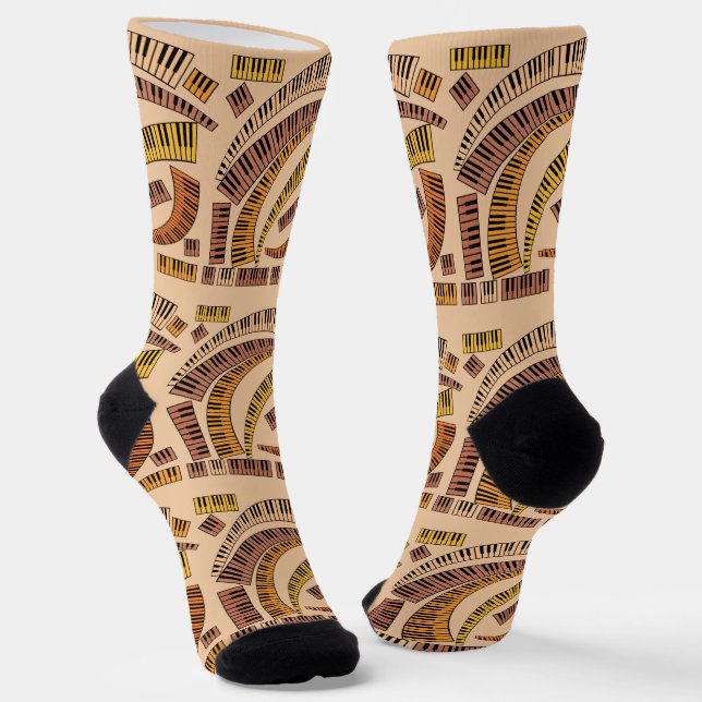 Chaussette Touches de piano courbes (Angulaire)