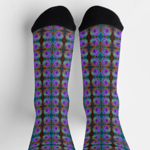 Chaussette Tourbillon Liquide Abstrait Rétro Coloré Violet Gr