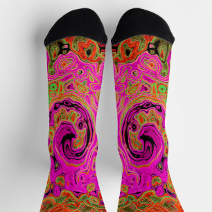 Chaussette Tourbillon Super rétro Abstrait chaud