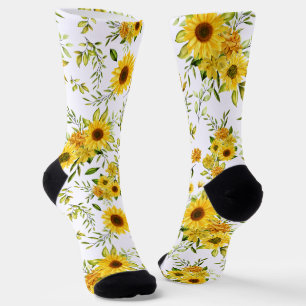 Chaussette Tournesol à l'aquarelle 8