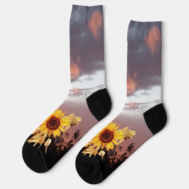 CHAUSSETTE TOURNESOL ET COUCHER DE SOLEIL D'ÉTÉ (Gauche)