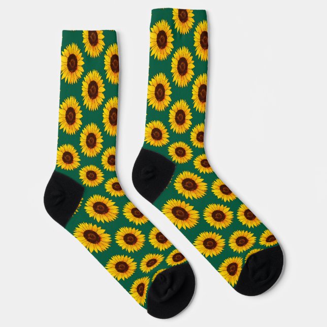 Chaussette Tournesol Jaune Vibrant en Fleur (Droite)