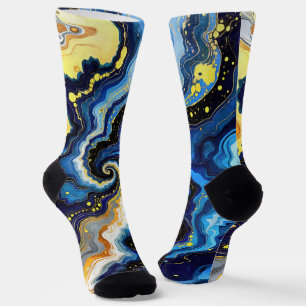 Chaussette Tournoyants bleus et dorés 1