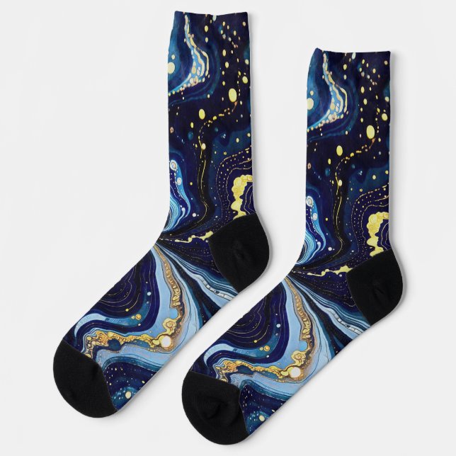 Chaussette Tournoyants de bleu et d'or 3 (Gauche)