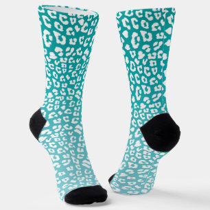 Chaussette Tourquoise Leopard Patters