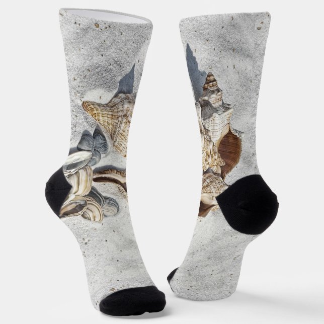 Chaussette Toute matrice de coquilles sur le sable (Angulaire)