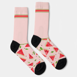 Chaussette Tranches de pastèque secrètement sauvages sur fond
