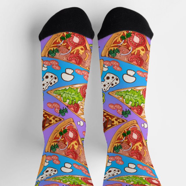 Chaussette Tranches de pizza drôles (Haut)