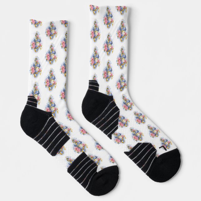 Chaussette Treble clef with Pink Roses (Droite)