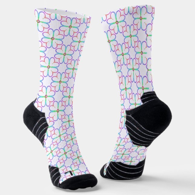 Chaussette Trèfle à quatre feuilles chanceux brillant (Angulaire)