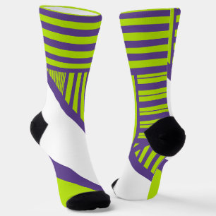 Chaussette Triangle en Lime Vert & Violet