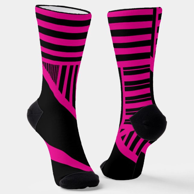 Chaussette Triangle en Magenta et Noir (Angulaire)