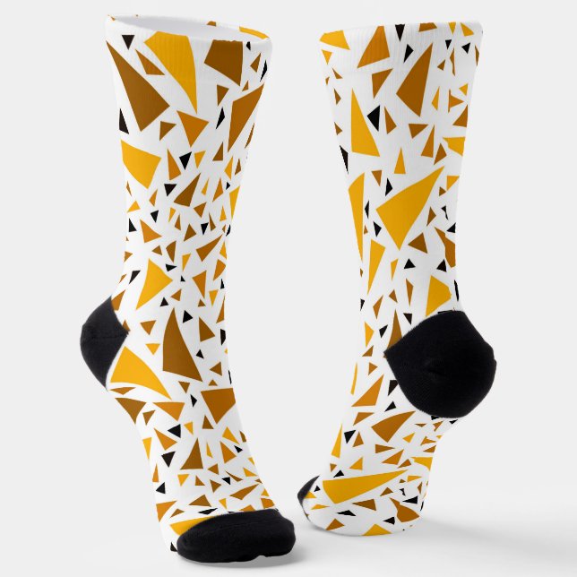 Chaussette Triangles brun jaune sur arrière - plan rétro blan (Angulaire)