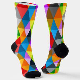 Chaussette Triangles coloré moderne et lumineux motif