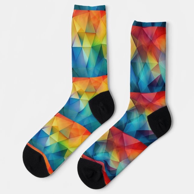 Chaussette Triangles dans les couleurs arc-en-ciel (Gauche)