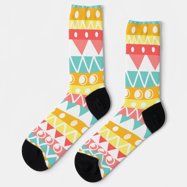 Chaussette Triangles Et Cercles Colorés (Gauche)