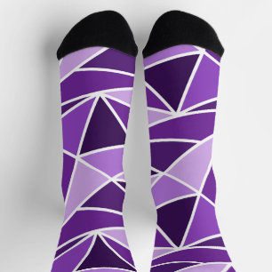 Chaussette Triangles géométriques modernes violets Unisex