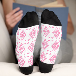 Chaussette Triangles géométriques roses
