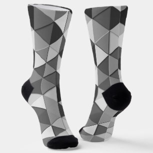 Chaussette Triangles gris cool motif géométrique