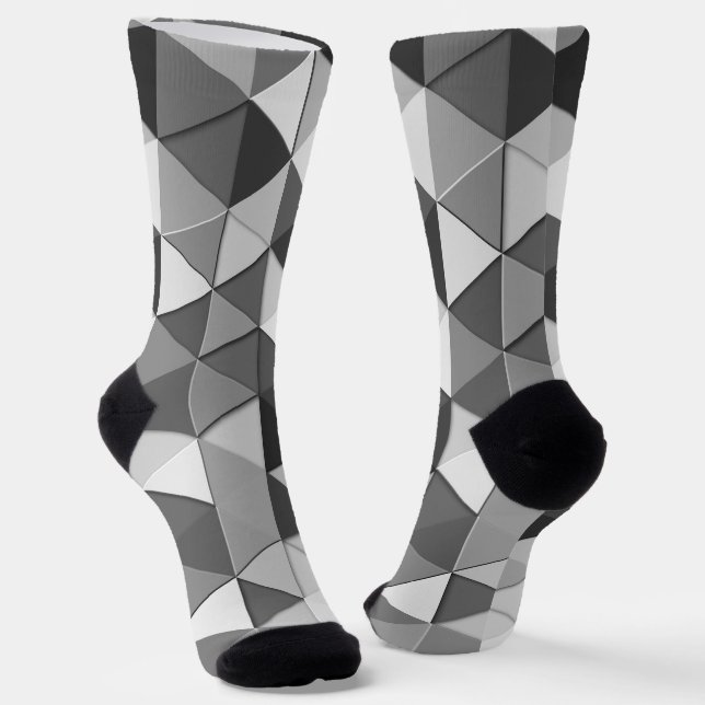 Chaussette Triangles gris cool motif géométrique (Angulaire)